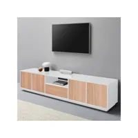 meuble tv de salon design moderne en bois blanc 220cm salon aston wood ahd amazing home design