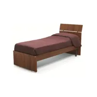 lit simple en bois pour chambre à coucher couleur noyer antique cm 200x85xh 98