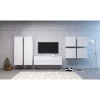 ensemble de meubles de salon 4 - blanc/blanc brillant - style moderne vivo set 4
