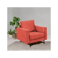 fauteuil caruso velours rose - 1 place