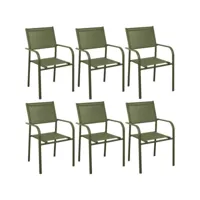 fauteuil en aluminium duca (lot de 6) vert