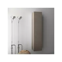 colonne de salle de bain mélaminé taupe effet pierre olo l 34 cm