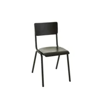 chaise bois/metal noir