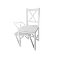 clicnbuy - chaises de cuisine - chaises de salle à manger 4 pcs blanc bois de pin 241511