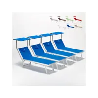 4 transats de plage bain de soleil professionnels en aluminium santorini beach and garden design