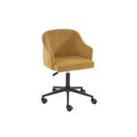 fauteuil de bureau barnabe en velours côtelé ocre