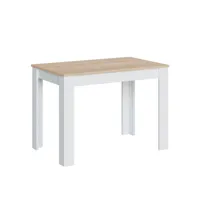 table fixe silo couleur chêne et blanc, table de cuisine, longueur 109 cm t21922