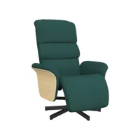 fauteuil inclinable avec repose-pied, fauteuil de relaxation, chaise de salons vert foncé tissu fvbb12623 meuble pro