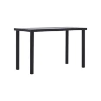 vidaxl table de salle à manger noir et gris béton 120x60x75 cm mdf 281857