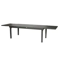 table extensible rectangulaire alu piazza 10-12 places graphite - hespéride