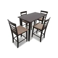 vidaxl set table et 4 chaises de bar en bois coloris marron 271833