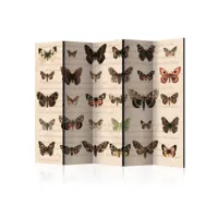 paravent 5 volets retro style: butterflies ii-taille 225 x 172 cm a1-paravent1030