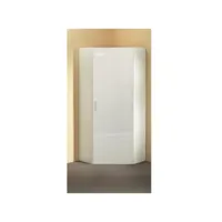 armoire dressing d'angle malta 1 porte laquée blanc cassé 80 x 80 cm 20100891545