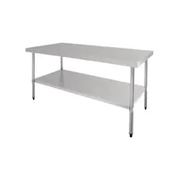 table inox professionnelle centrale gamme 900 - etagère - vogue -  - acier inoxydable 1800x900x900mm