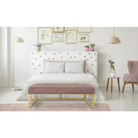 banquette hoxton velours rose pieds or