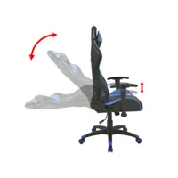 vidaxl chaise de bureau inclinable cuir artificiel bleu 20171