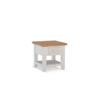 table de chevet 1 tiroir bois blanc 50x50x50cm - décoration d'autrefois