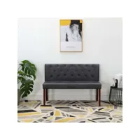banc 120 cm  banc de jardin banc de table de séjour gris similicuir daim meuble pro frco53899