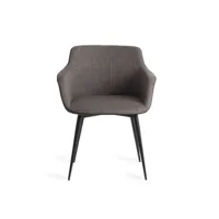 fauteuil rembourré en tissu avec structure en acier noir