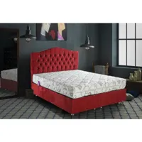 lit coffre emeraude rouge et tête de lit inclus 90-160x200 cm - dimensions: 160x200 cm - avec matelas azura-42688_17391