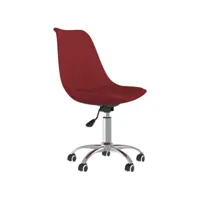 vidaxl chaise pivotante de bureau rouge bordeaux tissu