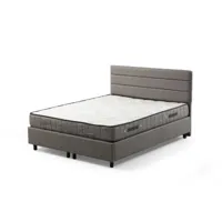 lit coffre + tête de lit motya 160x200 cm gris clair azura-44039