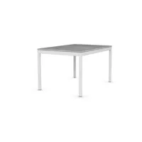 table extensible snap  gris béton piétement laqué blanc 130x90 cm 20100839956