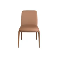 chaise en croûte de cuir marron