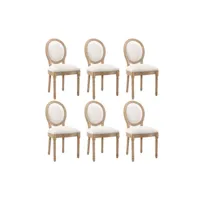ensemble de 6 chaises chaise - chaises de salle à manger avec incrustations de clous en cuivre moselota