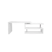 bureau modulable  design blanc mat l140-218 cm max