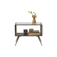 table d'appoint salon - métal/verre - 46x60x50 cm fancy coloris laiton