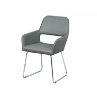 ensemble de 2 fauteuils, avec structure en métal et revêtement en pu gris, 58x60x89 cm 8052773561945