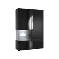 vitrine noir mat, noir laqué  (l-h-p) : 91,5 - 136,5 - 37 cm + led