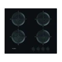 whirlpool - table de cuisson gaz 60cm 4 feux noir  gob616nb - ubd-gob616nb