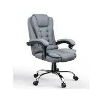 chaise de bureau ergonomique avec grande assise rembourrée - gris clair