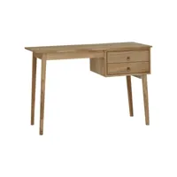 bureau avec 2 tiroirs bureau informatique - table d'ordinateur 110x52x75 cm bois de teck solide meuble pro frco93642