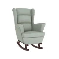 fauteuil salon - fauteuil à bascule et pieds en bois d'hévéa gris clair velours 78x93x97 cm - design rétro best00006167723-vd-confoma-fauteuil-m05-2198