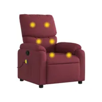 fauteuil de massage inclinable, fauteuil de relaxation, chaise de salon rouge bordeaux tissu fvbb20057 meuble pro