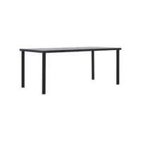 table à manger table à dîner  noir et gris béton 200x100x75 cm mdf meuble pro frco60035