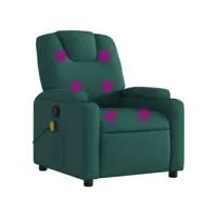 fauteuil de massage inclinable, fauteuil de relaxation, chaise de salon vert foncé tissu fvbb95497 meuble pro