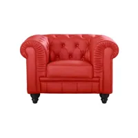 grand fauteuil chesterfield rouge