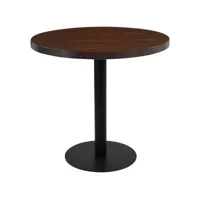 table de bistro table de jardin  table de bar marron foncé 80 cm mdf meuble pro frco51537