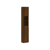 armoire de bain chêne marron 32x25,5x190 cm bois d'ingénierie
