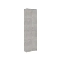armoire de rangement - garde-robe - armoire penderie couloir gris béton 55x25x189 cm aggloméré pewv41096 meuble pro