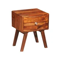 table de chevet  bout de canapé  table d'appoint chevet avec 1 tiroir 55 cm bois massif de sesham -neww54629