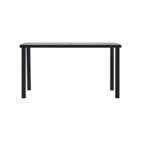 table de salle à manger, table à dîner, table de cuisine noir et gris béton 140x70x75 cm mdf togp39358
