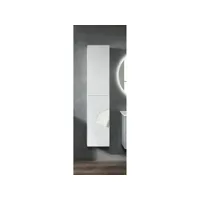 colonne de salle de bain réversible moderne crizia avec 2 portes blanches mates