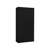 vidaxl armoire de bureau noir 90x40x180 cm acier