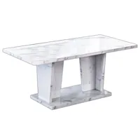 table basse rectangulaire bois blanc effet marbre vernis botela 120cm