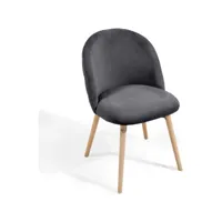 lot de 6 chaises de salle à manger en velours pieds en bois hêtre style moderne chaise scandinave pour salon chambre cuisine bureau gris helloshop26 01_0001125